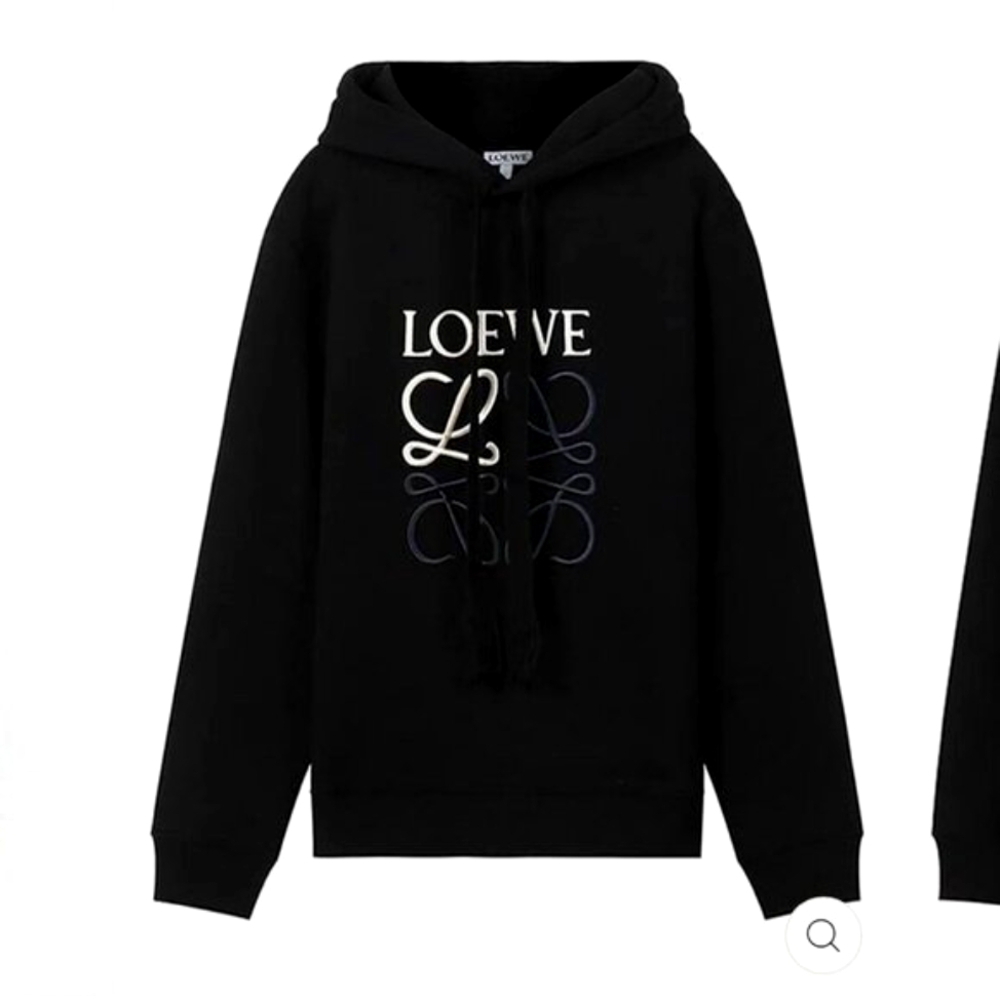 NWT LOEWE Anagram Embroidered Logo Hoodie Black Size Med M